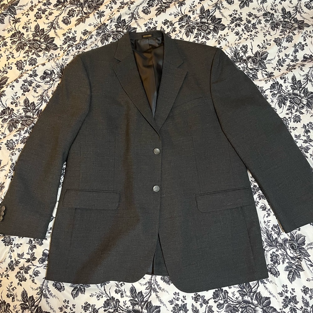 Stafford Blazer Size 44R Classic Fit Gray Wool Blend Sport Coat Jacket
